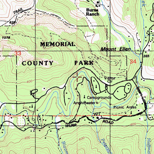 Topographic Map of Memorial Park, CA