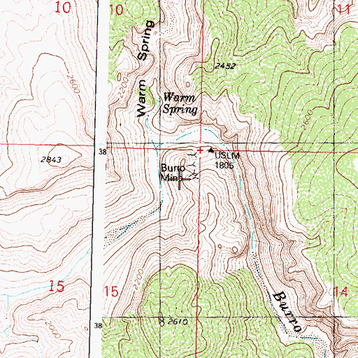 Topographic Map of Burro Mine, AZ