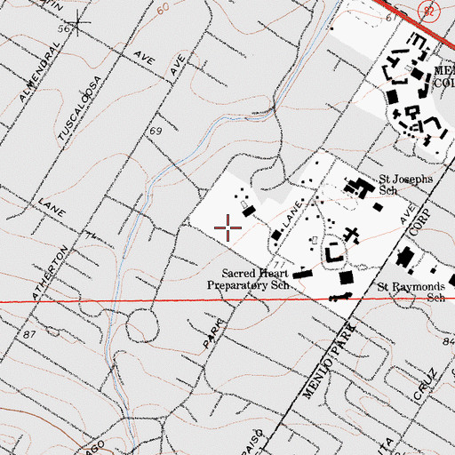 Topographic Map of Menlo Circus Club, CA