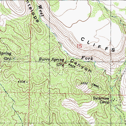 Topographic Map of Burro Spring, AZ