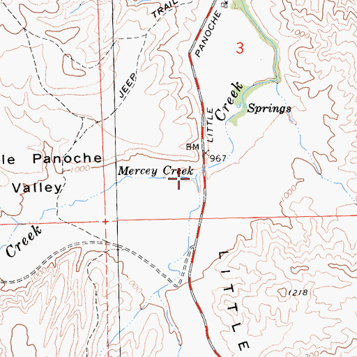Topographic Map of Mercey Creek, CA