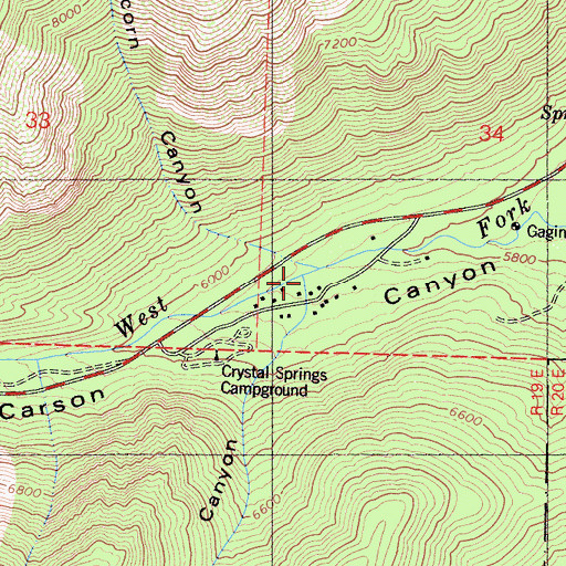 Topographic Map of Merk Canyon, CA