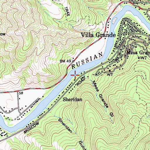 Topographic Map of Mesa Grande Gulch, CA