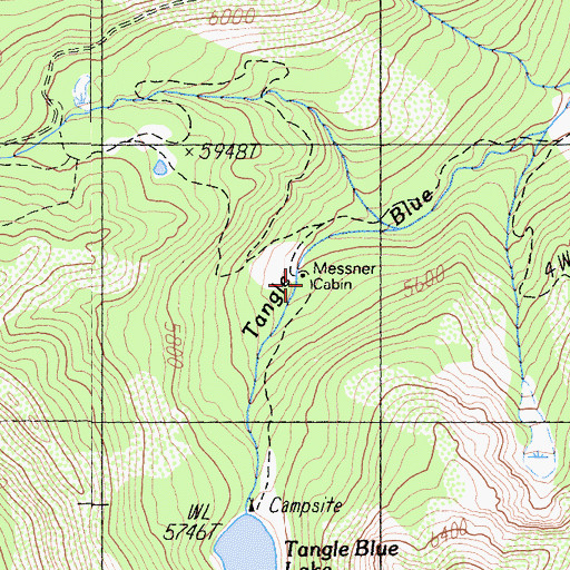 Topographic Map of Messner Cabin, CA