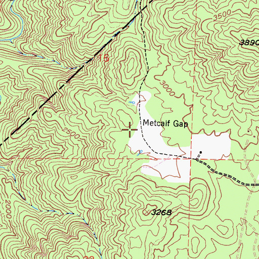 Topographic Map of Metcalf Gap, CA