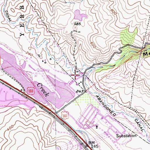 Topographic Map of Metcalfe Canyon, CA
