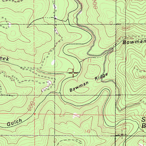 Topographic Map of Mettick Creek, CA