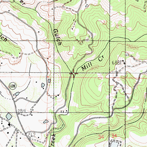Topographic Map of Meyer Gulch, CA