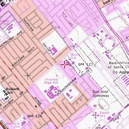 Topographic Map of Donald J Meyer Elementary School, CA