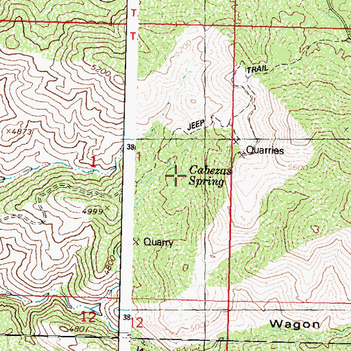 Topographic Map of Cabezas Spring, AZ