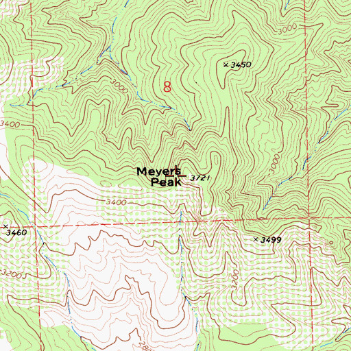 Topographic Map of Meyers Peak, CA