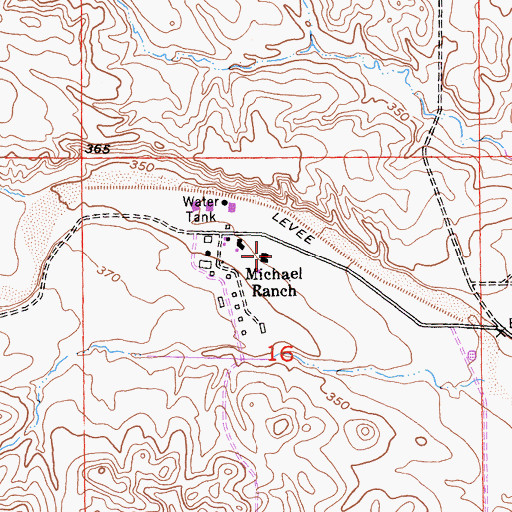 Topographic Map of Michael Ranch, CA