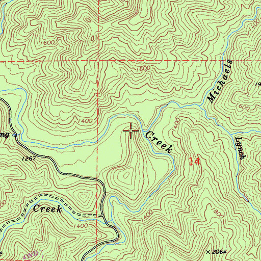 Topographic Map of Michaels Creek, CA