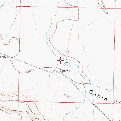 Topographic Map of Cabin Valley Tank, AZ