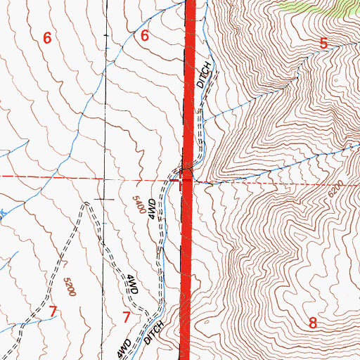 Topographic Map of Middle Canyon, CA