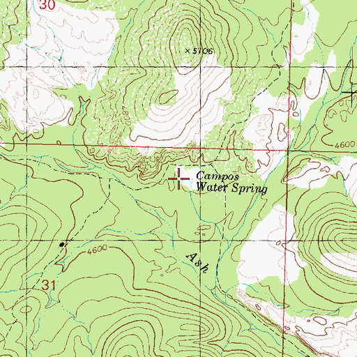 Topographic Map of Campos Water Spring, AZ