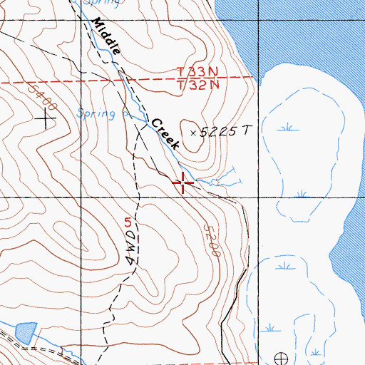 Topographic Map of Middle Creek, CA