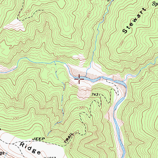 Topographic Map of Middle Creek, CA