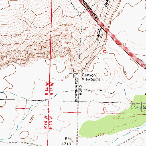 Topographic Map of Canyon Viewpoint, AZ
