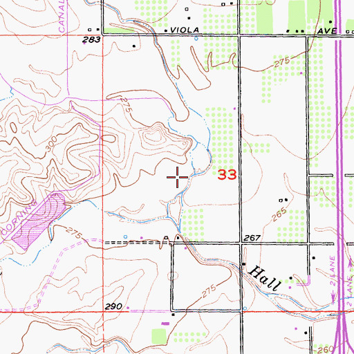 Topographic Map of Middle Fork Hall Creek, CA