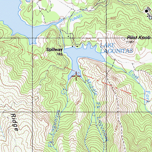 Topographic Map of Middle Fork Lagunitas Creek, CA