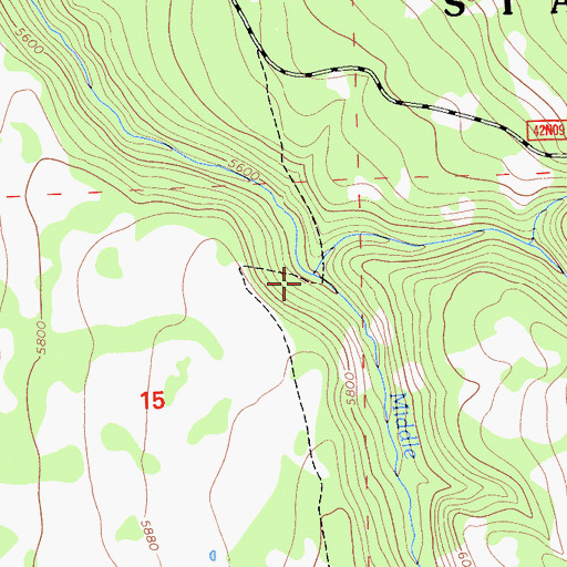 Topographic Map of Middle Fork Pine Creek, CA
