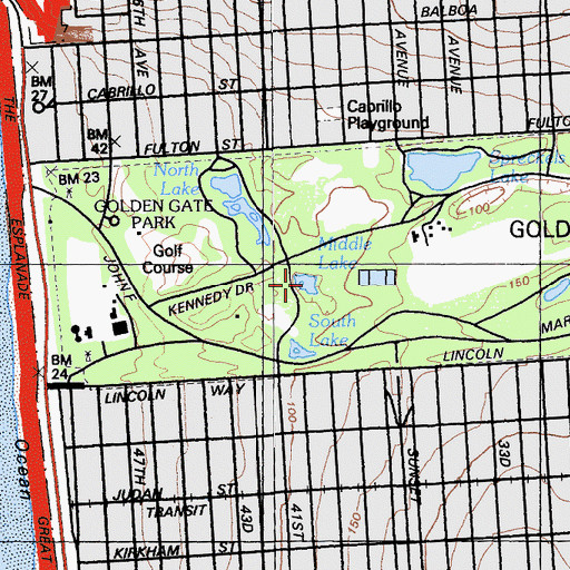 Topographic Map of Middle Lake, CA