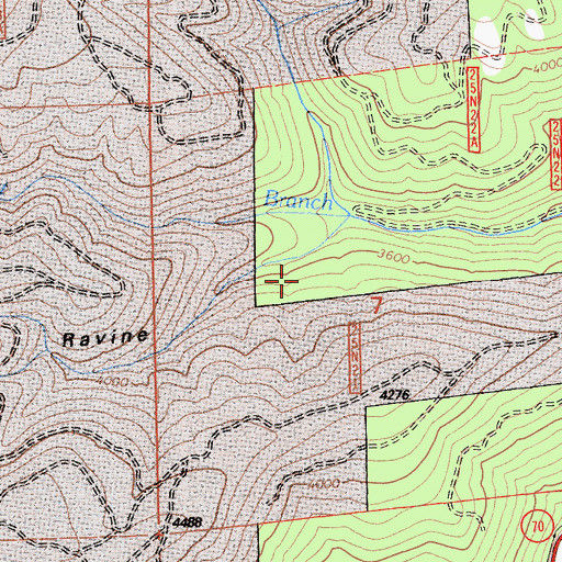 Topographic Map of Middle Ravine, CA