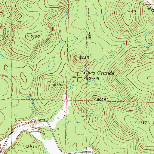 Topographic Map of Casa Grande Spring, AZ