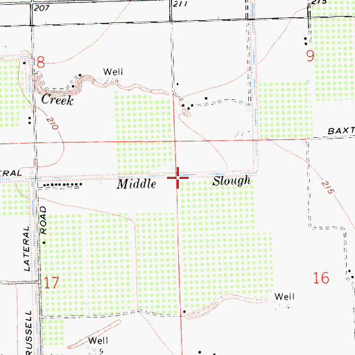 Topographic Map of Middle Slough, CA