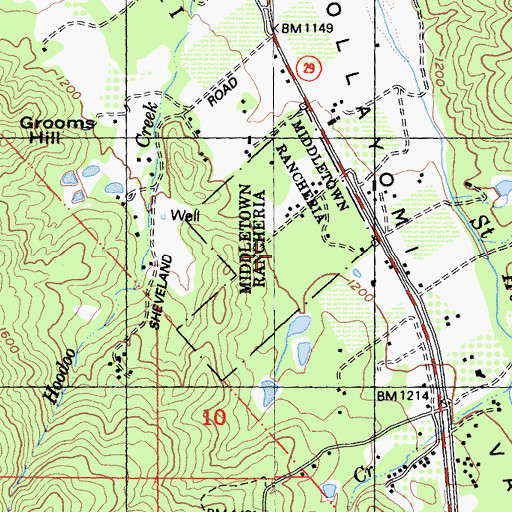 Topographic Map of Middletown Rancheria, CA