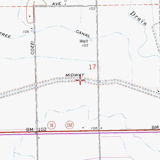 Topographic Map of Midway Canal, CA