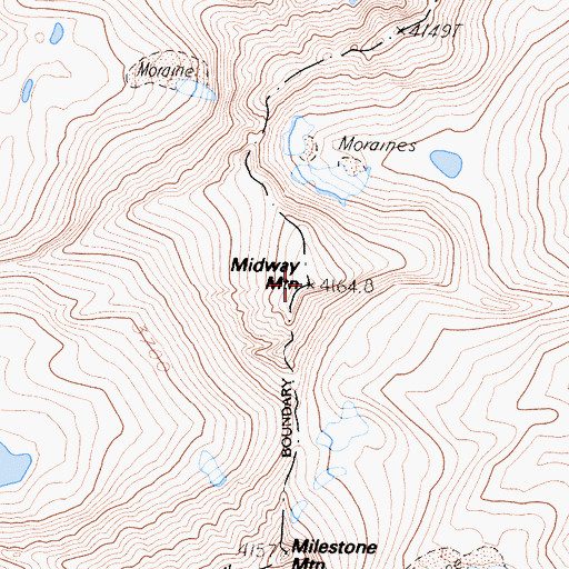 Topographic Map of Midway Mountain, CA