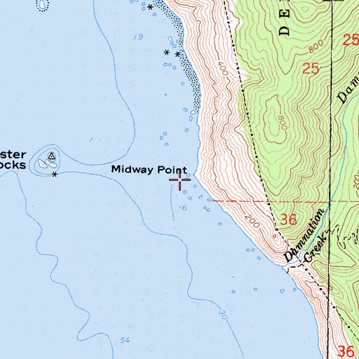 Topographic Map of Midway Point, CA