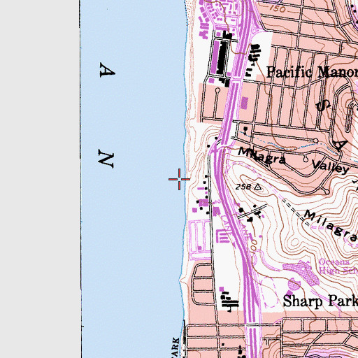 Topographic Map of Milagra Valley, CA