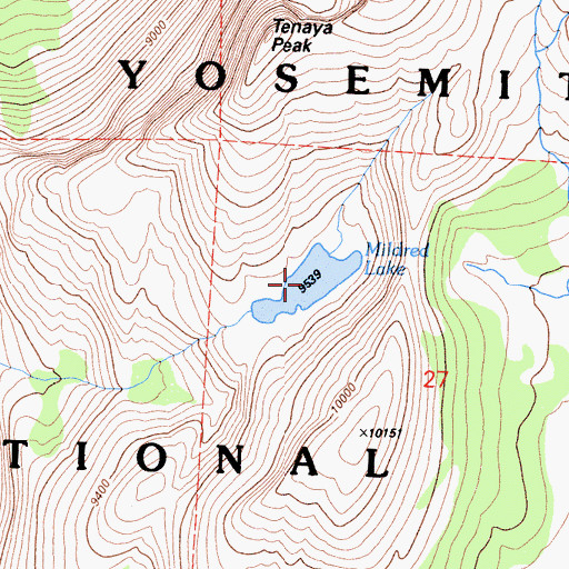 Topographic Map of Mildred Lake, CA