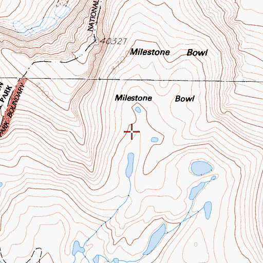 Topographic Map of Milestone Bowl, CA