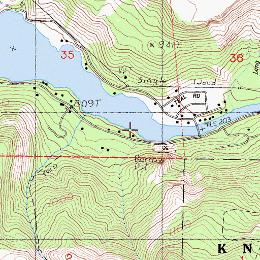 Topographic Map of Milk Creek, CA