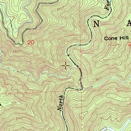 Topographic Map of Mill Creek, CA