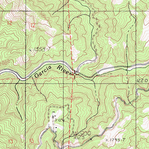 Topographic Map of Mill Creek, CA