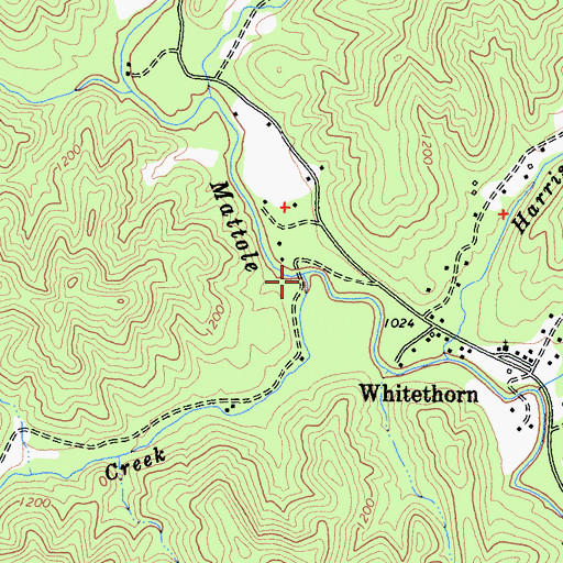 Topographic Map of Mill Creek, CA
