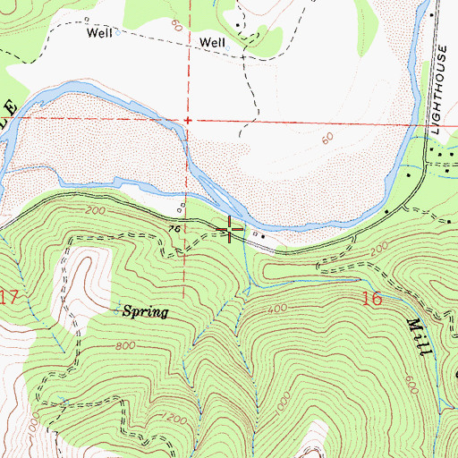 Topographic Map of Mill Creek, CA