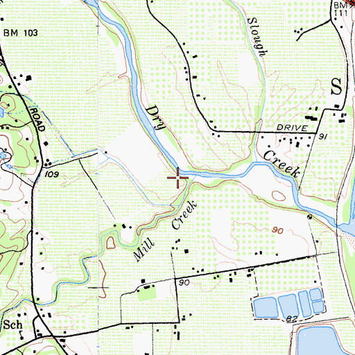 Topographic Map of Mill Creek, CA