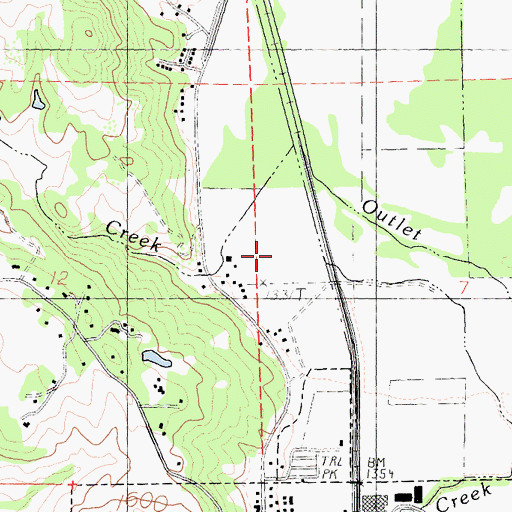 Topographic Map of Mill Creek, CA