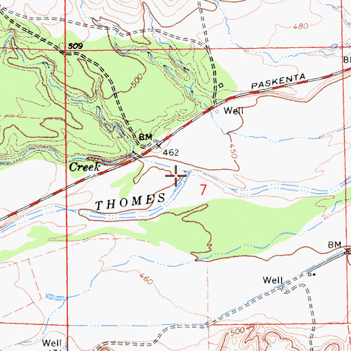 Topographic Map of Mill Creek, CA