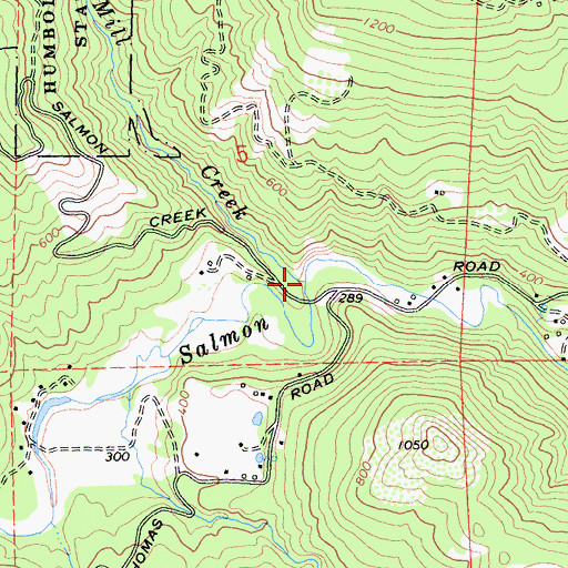 Topographic Map of Mill Creek, CA