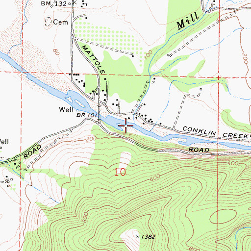Topographic Map of Mill Creek, CA