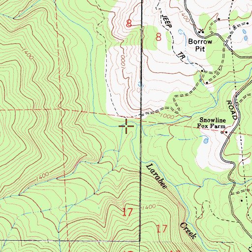 Topographic Map of Mill Creek, CA