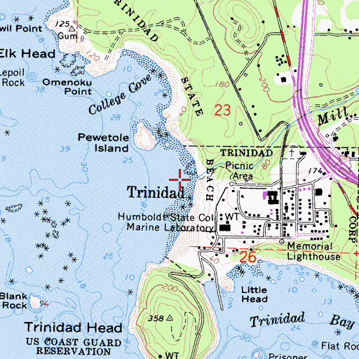 Topographic Map of Mill Creek, CA