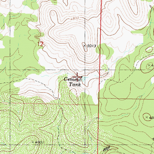 Topographic Map of Cement Tank, AZ